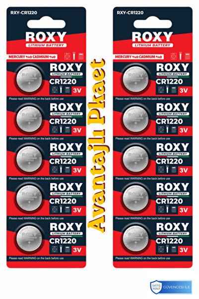 SatışMax Lüx Roxy Cr1220 3v Lityum Pil 10'lu Paket