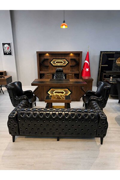 ENG OFİS MOBİLYALARI DUBAİ ÜST SEGMENT MAKAM TAKIMI CHESTER KOLTUK TAKIMI DAHIL