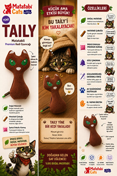 MATATABİ CATS Matatabi Cats Taily Peluş Matatabili Kedi Oyuncağı