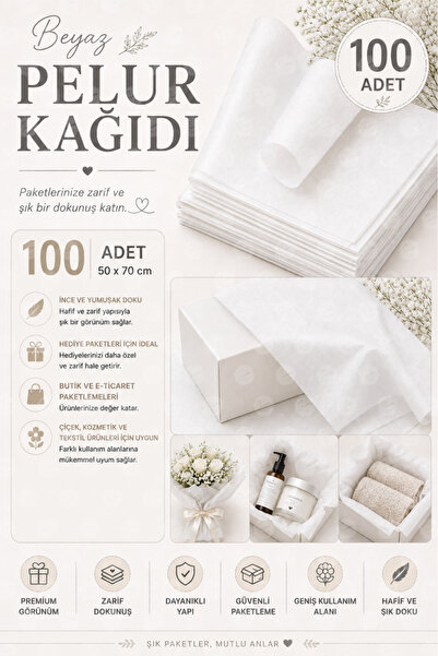 t tuğset etiket ورق بيلور ملون أبيض 50x70 سم 100 قطعة-T442