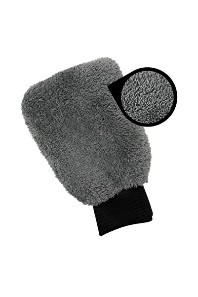 MAMİ CONCEPT Gri Oto Yıkama Eldiveni Mikrofiber Araç Temizlik Eldiveni