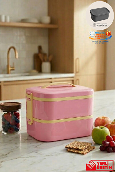 GUGGA Tier - 2 Katlı Çelik Hazneli Sızdırmaz Kapaklı Lunchbox 1000 ml
