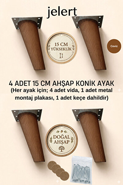 Jelert Konik Masif Gürgen Mobilya Ayağı 15 cm – Metal Montaj Aparatlı, Robot ...