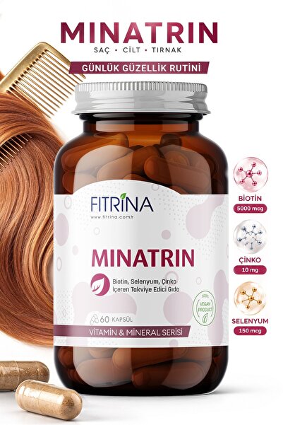 FITRİNA Minatrin 60 Kapsül Biotin Çinko ve Selenyum İçeren Takviye Edici Gıda