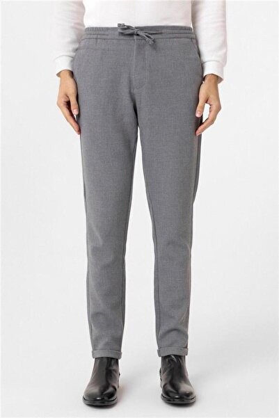 SÜVARİ Gri Slim Düz Jogger Pantolon