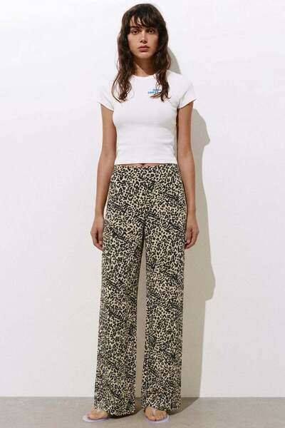 COTENCONCEPT Comfortable Fit High Waist Wide-Leg Viscose Mix Women's Trousers
