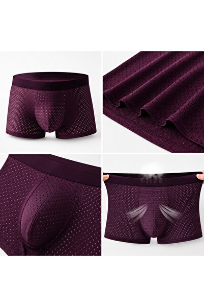 Ece's Desing Ece's Design Erkek Buz İpek Boxer Bordo Nefes Alabilen Konforlu ...