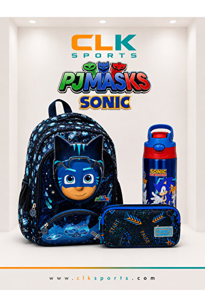 Pj Mask Okul Çantası , Lisanslı Kalem Çantası - Sonic Çelik Suluk&matara Hediye