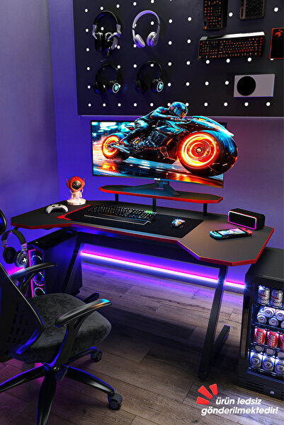 Mobitopya Profesyonel Oyuncu Masası Antrasit - Bilgisayar Masası - Gamer - Ça...