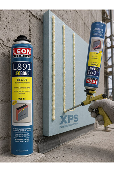 LEON PREMİUM Strafor Yalıtım Malzemesi Güçlü Yapıştırma Köpüğü 900 Gram