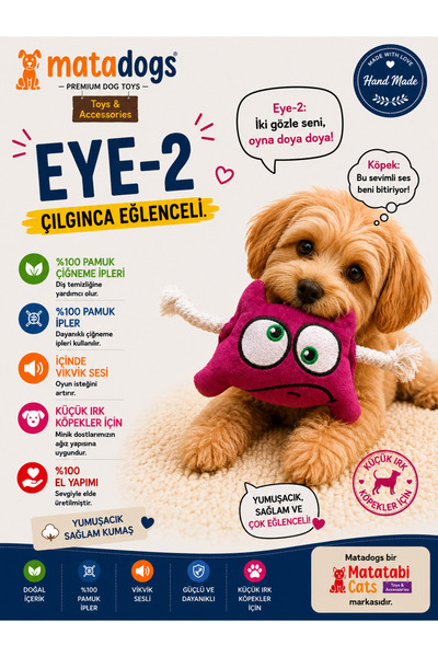 MATATABİ CATS Matatabi Dogs Eye-2 Peluş Sesli Köpek Oyuncağı