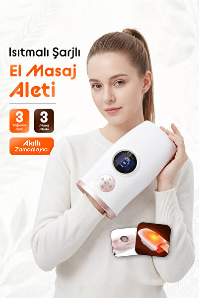 EN SİGA Isıtmalı El Masaj Aleti Şarjlı Dijital Ekranlı 3 Modlu Zaman Ayarlı R...