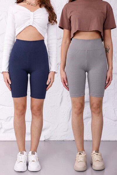 Mijja 2-Pack Advantage Women's No-Show Extra Flexible High Waist Biker Ribbed...
