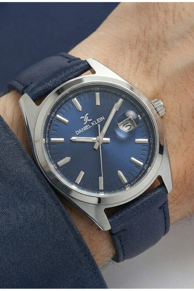 Daniel Klein Premium Dark Blue Leather Watch for Men DK.1.14138-2