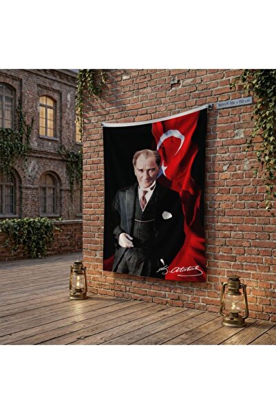 puntodizayn Atatürk ve Atatürk İmzalı Türk Bayrağı poster Bayrak Raşel Kumaş ...