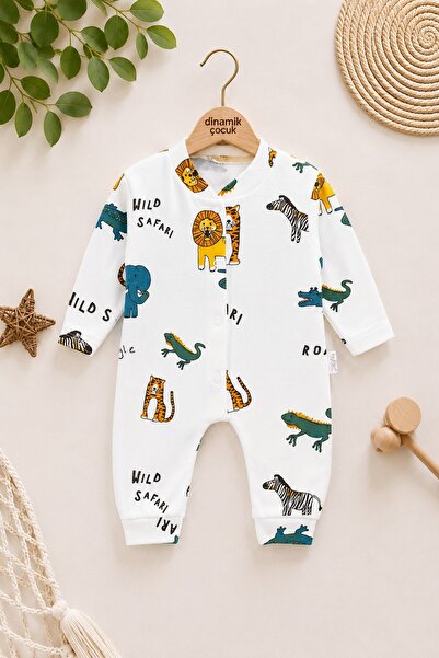 dinamik çocuk Boys Girls Unisex Baby Printed Snap Fastener Newborn Romper 100...