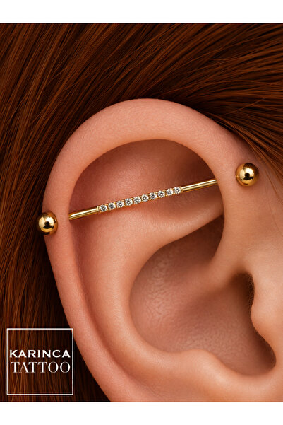 Karınca Piercing Su Taşlı Köprü Industrial Piercing