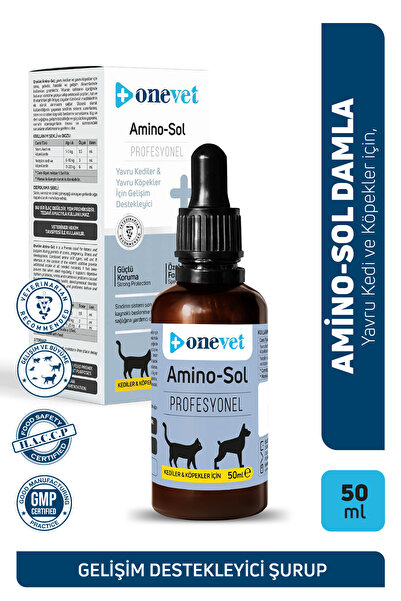 OneVet Yavru Kedi ve Köpekler İçin Gelişim Destekleyici Amino-Sol Damla 50 Ml