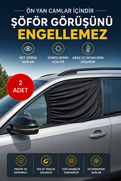 FIESSE Car Front Side Window Sunshade Curtain 2Pcs Automobile Car Sunshade Cu...