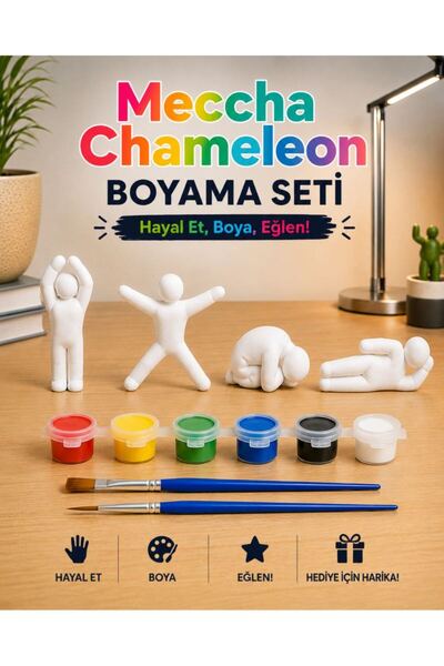 Neux Meccha Chameleon Boyama ve Saklama Oyunu – 4 Figür, 6 Renk Boya, 2 Fırça...