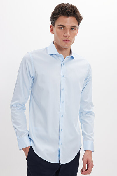 Tudors Ανδρικό πουκάμισο εφαρμοστό Slim Fit 100% Βαμβάκι βαμβακερό σατέν Prem...