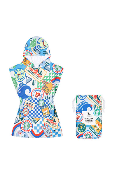 Dock & Bay Poncho Kids - Wild Blue - Age 6 to 10