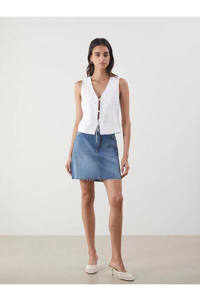 LC Waikiki Standard Fit Women's Jean Skirt (S4)