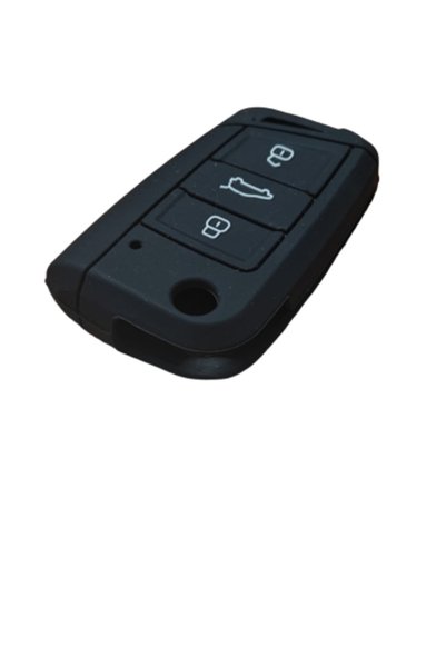 Xenon Bright Carcasă cheie auto din silicon pentru VW Golf 7/ Jetta, Neagră