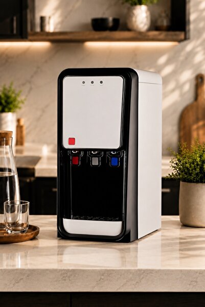 OXYAQUA 12 Litre Kapasiteli Tezgah Üstü 3 Musluklu Sıcak Soğuk ve Normal Su Ç...