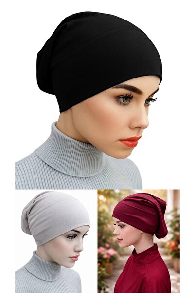 ALDAIYR 3 Piece Tube Cap Snap-On Cap for Hijab