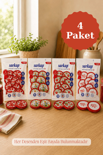 Sarkap Hijyenik Paketli 4'lü 82 mm Kapak - Sarı Şef Seri