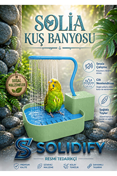 Solidify Elektrikli Otomatik Kuş Duş ve Banyosu Yeşil-Mavi Renk