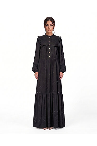 Marvella By Rasha Embellished Summer Dress with Embroidered Collar