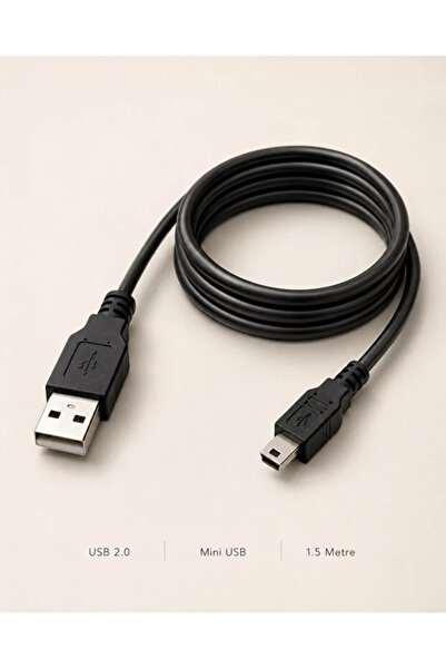 MVLH Premium 1.5 Metre Mini USB Kablosu - USB 2.0 Harici Disk Kamera Araç İçi...