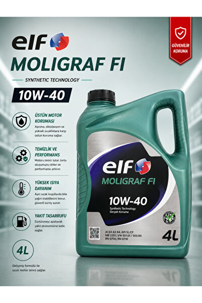 ELF Moligraf F1 10w - 40 Yarı Sentetik Motor Yağı 4 L
