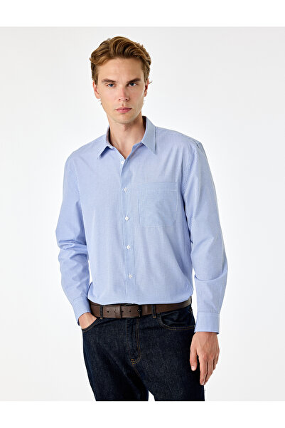 Koton Regular Fit Buttoned Pocket Classic Collar Long Sleeve Shirt