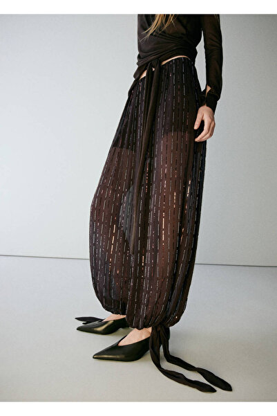 MANGO Woman Sequin harem trousers