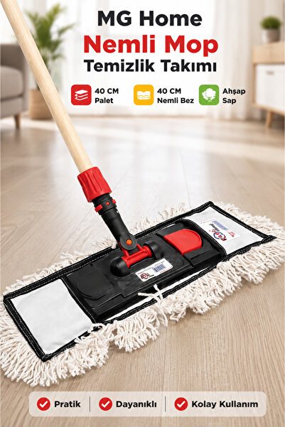 VENON 40 CM SET 🧡PALET🧡 AHŞAP SAP 🧡NEMLİ MOP 🧡Nemli Kurulama Nemli Mop Se...