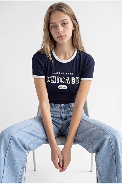 PAULMARK Tricou cu nervuri pentru femei