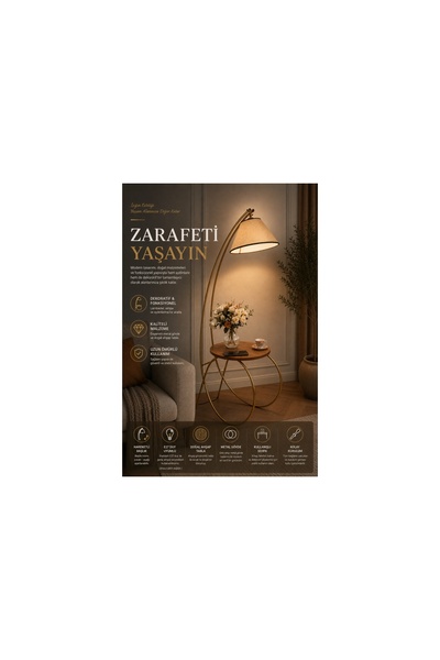 Vivense GÜLER ESKİTME LAMBADER PRAMİT AÇIK HASIR ABAJURLU