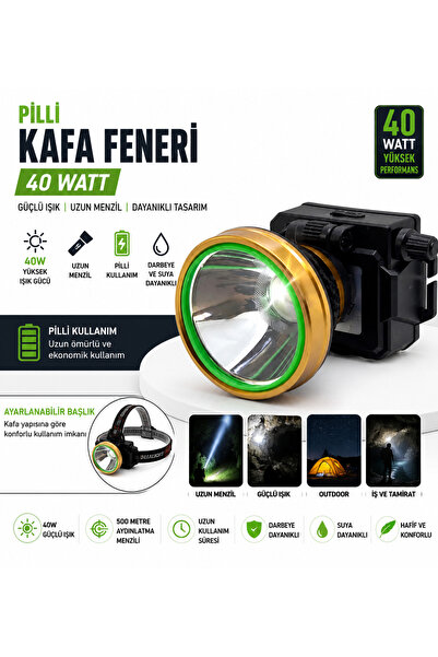 Omax Q-Max PS-811 Pilli Kafa Feneri 40 W