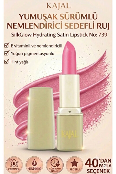 KAJAL Yumuşak Sürümlü Nemlendirici Sedefli Ruj – SilkGlow Hydrating Satin Lip...