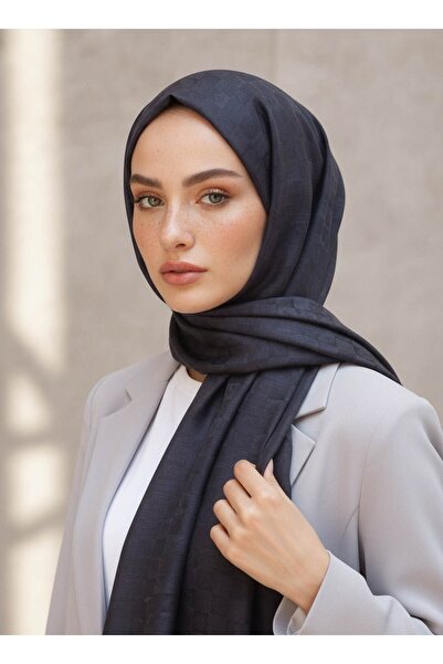 Vissona %57 İPEK %43 PAMUK Degrade Desenli Füme Renkli Şal - 70x190 Dikiş Tip...