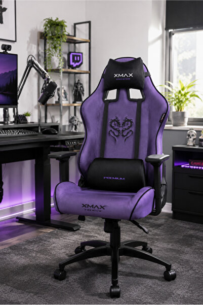 XMAX / Rio Balerion Terletmez Kadife Kumaş Mor Gaming Oyuncu Koltuğu / 120 Kg...