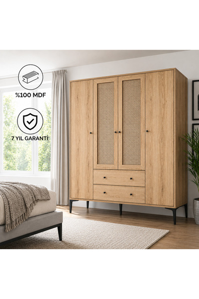 VENATTO Trio 4 Kapılı Dolap (%100MDF)