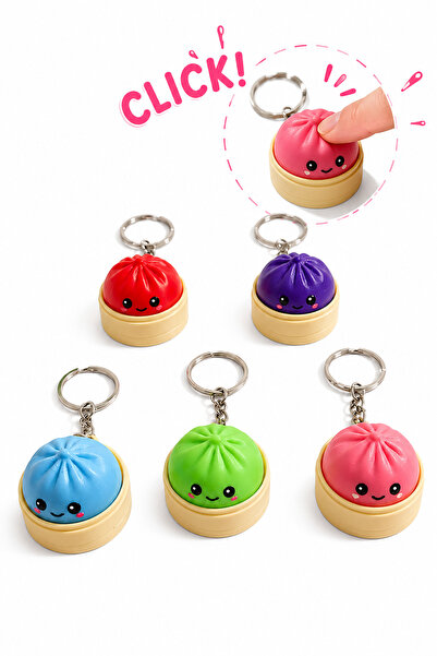 lina hobby 3D Baskı Clicker Çin Mantısı Anahtarlık (1 ADET) | Kawaii Dumpling...