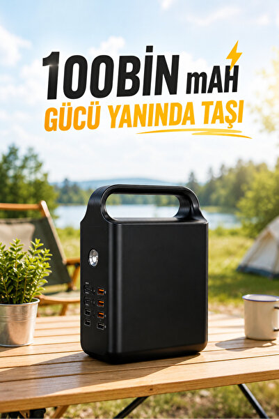 VOOKA Taşınabilir Güç İstasyonu 100.000 mAh | 100W Hızlı Şarj | Güçlü LED Ayd...
