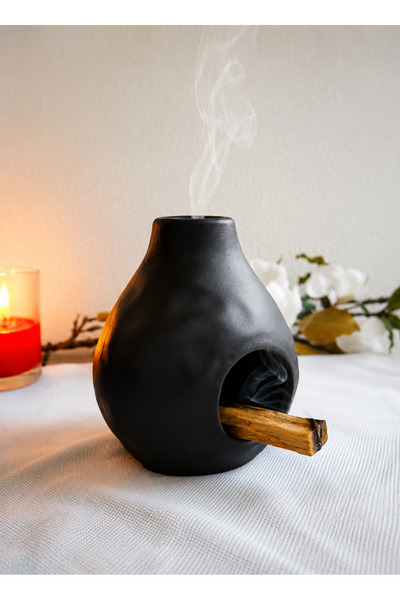 Solman Palo Santo Ve Bitki Reçine Tütsülük Bacalı Şömine Tasarım Tütsü Kabı 1...