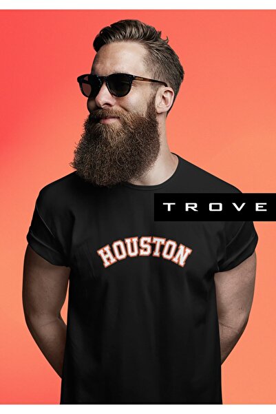 TROVE Unisex Ανδρικά Γυναικεία Μπλουζάκια Usa Houston Texas με στάμπα 100% βα...