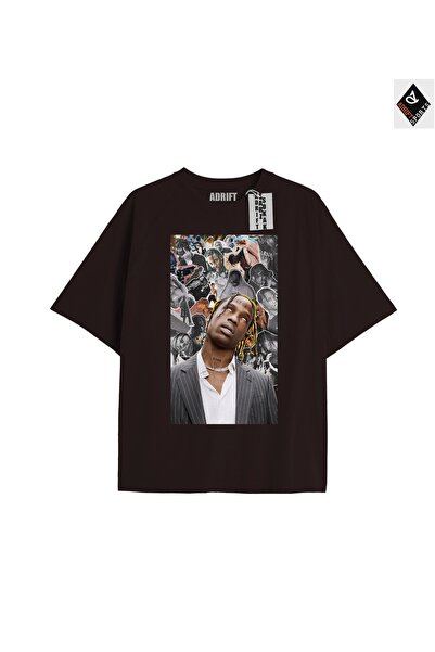Adrift Tricou unisex oversize negru Travis Scott - Potrivire confortabilă